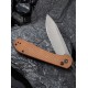 Складной нож CIVIVI Button Lock Elementum 14C28N Steel Gray Stonewashed Handle Brown Micarta