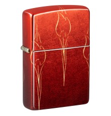 Зажигалка ZIPPO Ombre Flames с покрытием 540 Tumbled Brass, латунь/сталь, разноцветная, 38x13x57 мм