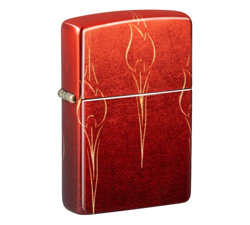 Зажигалка ZIPPO Ombre Flames с покрытием 540 Tumbled Brass, латунь/сталь, разноцветная, 38x13x57 мм