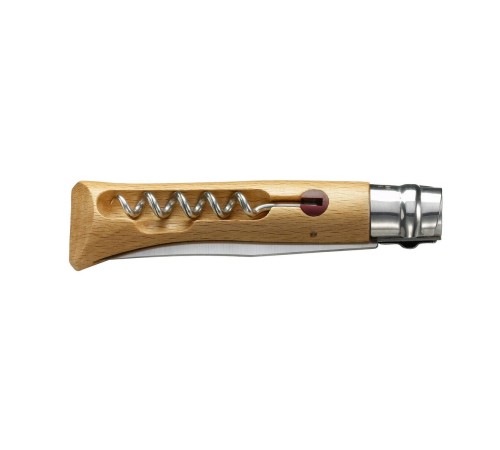 Нож Opinel №10, нержавеющая сталь, рукоять из бука, со штопором, 001410