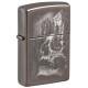 Зажигалка ZIPPO Skull Design с покрытием Black Ice®, латунь/сталь, черная, 38x13x57 мм