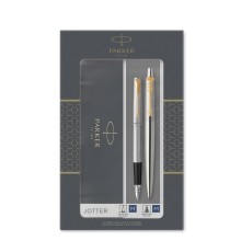 Подарочный набор Parker: Jotter Core Stainless Steel GT - ручки перьевая и шариковая