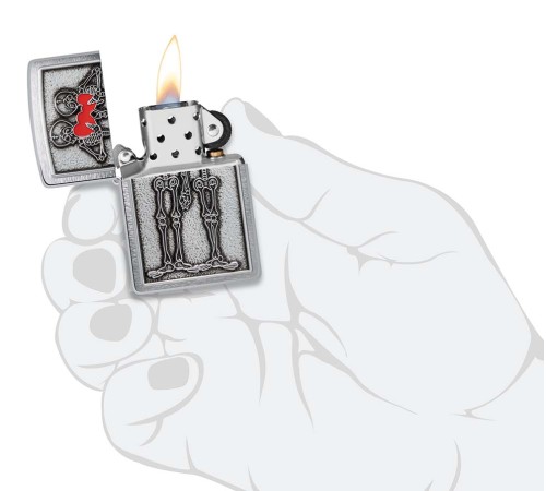 Зажигалка ZIPPO Couple Love с покрытием Brushed Chrome, латунь/сталь, серебристая, 36x13x57 мм