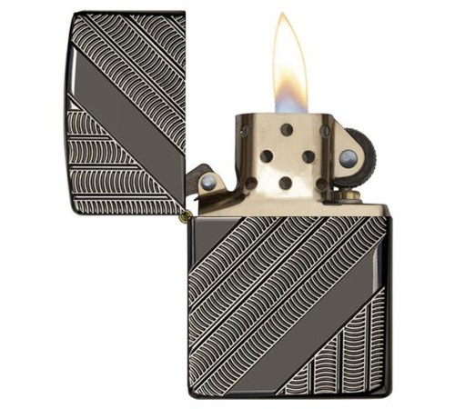 Зажигалка ZIPPO Armor™ с покрытием High Polish Black Ice®, латунь/сталь, чёрная, 37х13x58 мм
