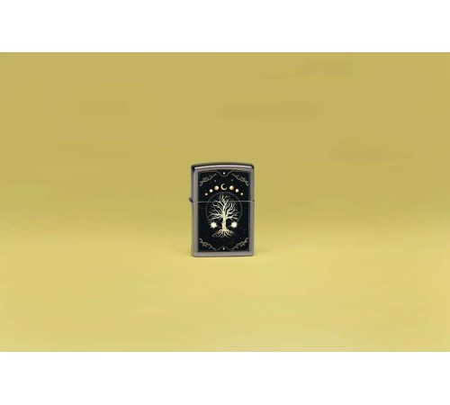 Зажигалка ZIPPO Mystic Nature Design с покрытием Black Ice®, латунь/сталь, черная, 38x13x57 мм