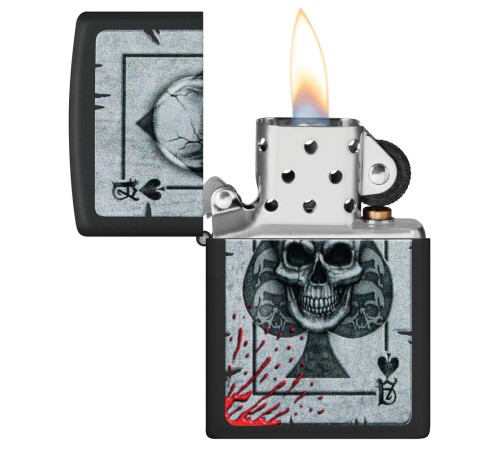 Зажигалка ZIPPO с покрытием Black Matte, латунь/сталь, черная, матовая, 38x13x57 мм