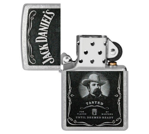 Зажигалка ZIPPO Jack Daniels® с покрытием Street Chrome, латунь/сталь, серебристая, 38x13x57 мм