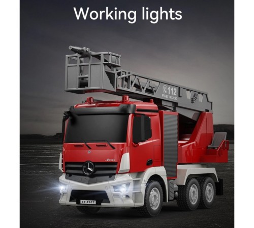 Радиоуправляемая пожарная машина Double Eagle Mercedes-Benz ANTOS 1/26 2.4G брызгает водой RTR
