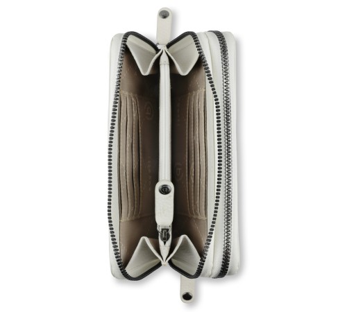 Кошелёк женский BUGATTI Elsa, с защитой данных RFID, белый, воловья кожа/полиэстер, 19х3х10,5 см