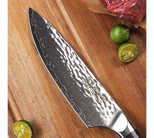 Нож шеф-повара из дамасской стали Keemake 6,5 Inch Chef Knife, синий