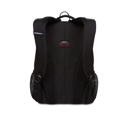 Рюкзак SWISSGEAR, чёрный/фиолетовый/серебристый, полиэстер 600D, 32х15х45 см, 22 л
