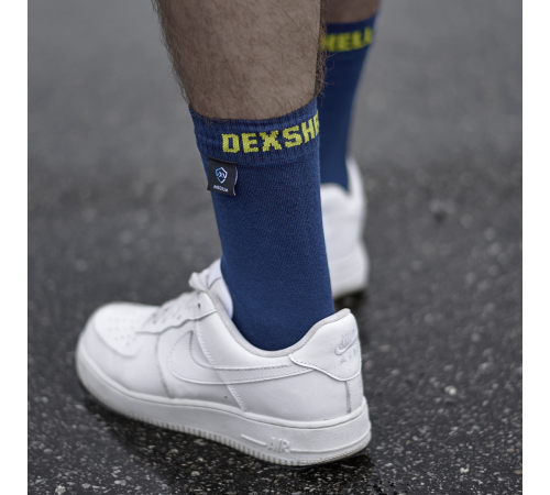 Водонепроницаемые носки DexShell Ultra Thin Crew S (36-38), синий/желтый, DS683NLS