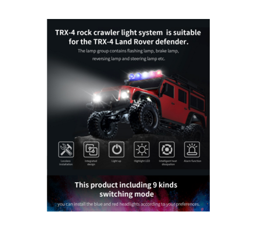 Комплект освещения (передние фары, стоп-сигналы, доп.) G.T.Power для TRX4 (версия Lite)