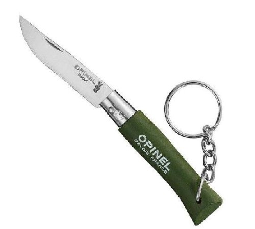 Нож-брелок Opinel №4, нержавеющая сталь, зеленый, 002054