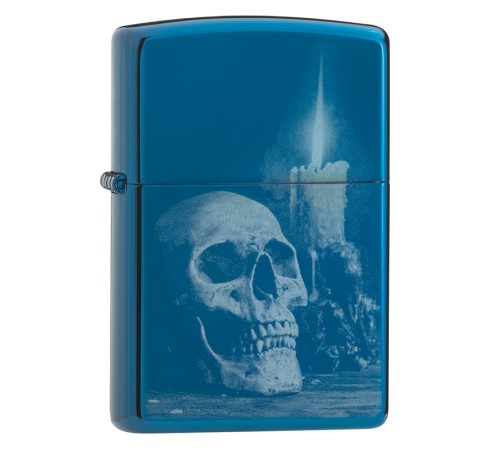 Зажигалка ZIPPO Classic с покрытием High Polish Blue, латунь/сталь, голубая, глянцевая, 36x12x56 мм