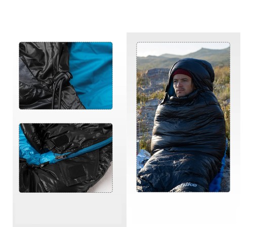 Спальный мешок Naturehike Cicada Wing CW700 CNK2450WS048 утиный пух черный L,6927595788134