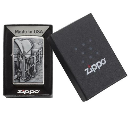Зажигалка ZIPPO Classic с покрытием Brushed Chrome, латунь/сталь, серебристая, матовая, 38x13x57 мм