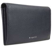 Кошелёк женский BUGATTI Lady Top, тёмно-синий, натуральная воловья кожа, 19,5х2х10 см