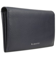 Кошелёк женский BUGATTI Lady Top, тёмно-синий, натуральная воловья кожа, 19,5х2х10 см