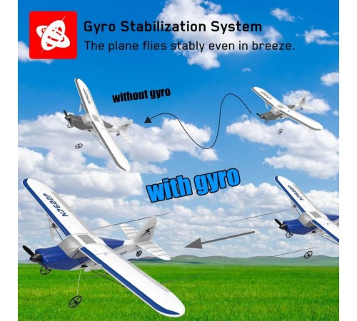 Радиоуправляемый самолет Volantex RC Sport Cub 400мм (синий) 2.4G 2ch LiPo RTF with Gyro