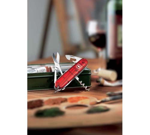 Нож перочинный VICTORINOX Climber, 91 мм, 14 функций, полупрозрачный красный