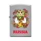 Зажигалка ZIPPO Русская Матрёшка, с покрытием Brushed Chrome, латунь/сталь, серебристая, 38x13x57 мм