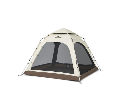 Палатка Naturehike Ango Automatic CNK2550WS010 трёхместная, большая, бежевая с коричневым