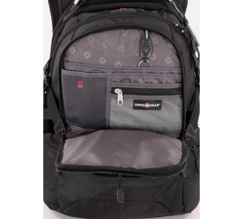 Рюкзак SWISSGEAR, 15”, черный/красный, полиэстер 1200D, 36х17х50 см, 30 л