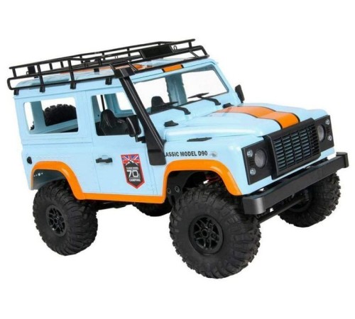Радиоуправляемая машина MN MODEL английский внедорожник Defender  D90 (голубой) 4WD 2.4G 1/12 RTR
