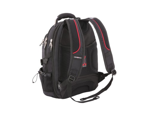Рюкзак SWISSGEAR, 15”, чёрный/красный, полиэстер 900D/М2 добби, 34x23x48 см, 38 л