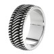 Кольцо ZIPPO Tyre Shape Ring, серебристо-чёрное, с орнаментом в форме шины, сталь, диаметр 22,3 мм