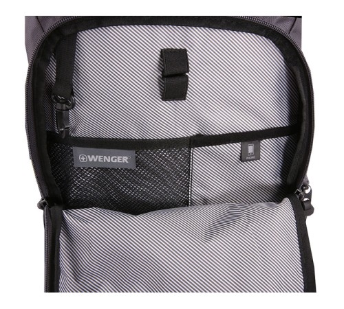 Рюкзак WENGER 15'', серый / чёрный, полиэстер 900D/ М2 добби, 29х15х47 см, 20 л
