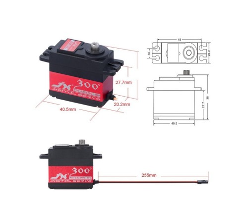 Сервомашинка цифровая JX Servo PDI-6225MG-300 (62г/25.3/0.21/6V) стандартная