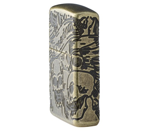 Зажигалка ZIPPO Armor™ с покрытием Antique Brass, латунь/сталь, медная, матовая, 38x13x57 мм