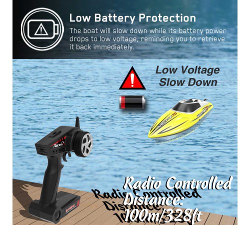 Радиоуправляемый катер Volantex RC Vector XS желтый 2.4G RTR