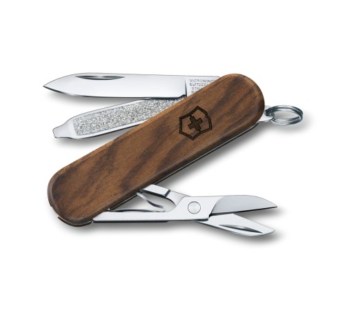 Нож-брелок VICTORINOX Classic SD, 58 мм, 5 функций, деревянная рукоять
