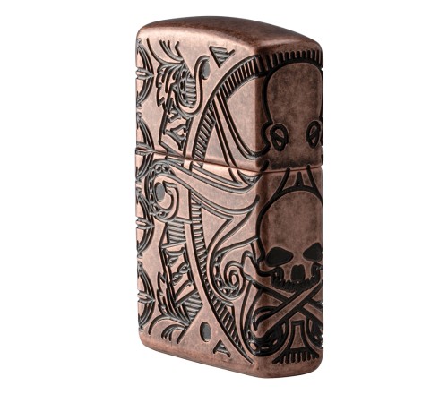 Зажигалка ZIPPO Armor™ с покрытием Antique Copper™, латунь/сталь, медная, матовая, 38x13x57 мм