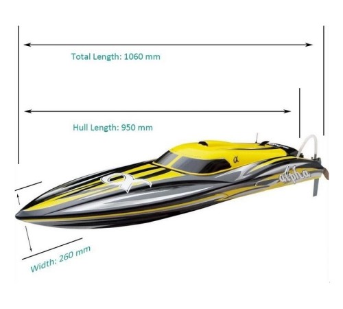 Радиоуправляемый катер Joysway Alpha Yellow Brushless 4S Li-Po 2.4G RTR