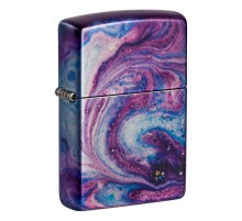 Зажигалка ZIPPO Universe Astro с покрытием 540 Tumbled Chrome, латунь/сталь, сиреневая, 38x13x57 мм