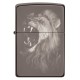 Зажигалка ZIPPO Lion Design с покрытием Black Ice®, латунь/сталь, чёрная, глянцевая, 38x13x57 мм