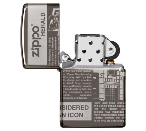 Зажигалка ZIPPO Classic с покрытием Black Ice®, латунь/сталь, чёрная, глянцевая, 38x13x57 мм