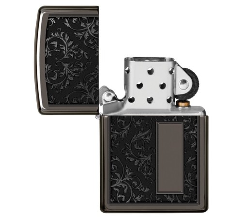 Зажигалка ZIPPO Лучшая цена 2022 с покрытием Black Ice®, латунь/сталь, чёрная, 38x13x57 мм