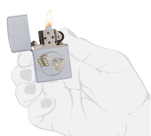 Зажигалка ZIPPO Classic с покрытием Satin Chrome™, латунь/сталь, серебристая, матовая, 38x13x57 мм