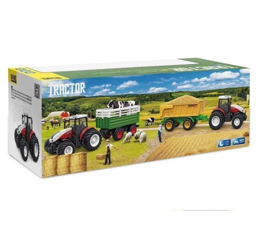Р/У фермерский трактор Korody с прицепом, двойные колеса 1/24 2.4G 6CH RTR