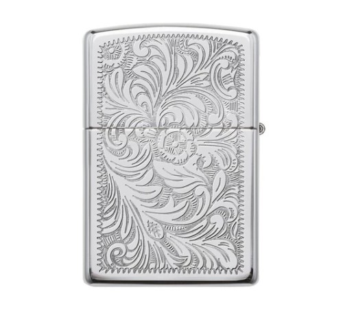 Зажигалка ZIPPO Venetian® с покрытием High Polish Chrome, латунь/сталь, серебристая, 38x13x57 мм