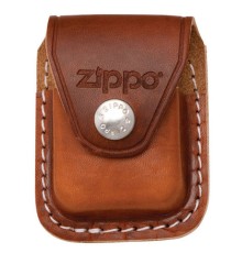 Чехол Zippo для зажигалки, кожа, с металлическим фиксатором на ремень, коричневый, 57х30x75 мм