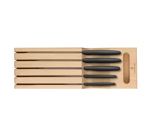 Набор из 5 кухонных ножей VICTORINOX, в подставке из бука, 43x6,5x14,5 см, 2,14 кг