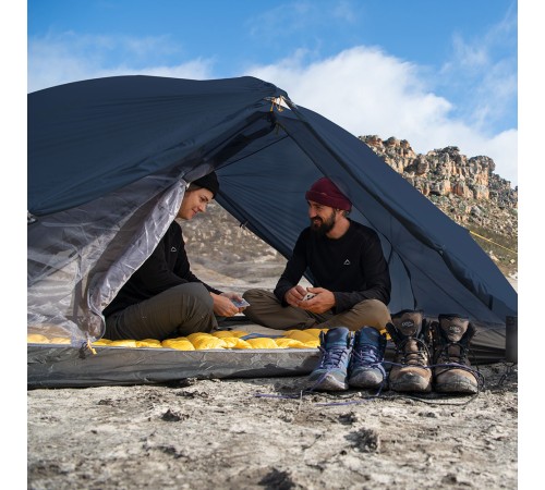 Палатка Naturehike Mongar NH19M002-J 210T двухместная сверхлегкая , синяя Navy Blue, 6975641880998