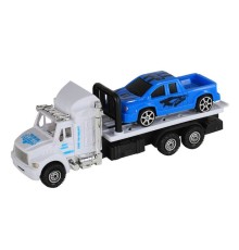 Машина AUTODRIVE Эвакуатор инерционная белая с машиной, цвет в ассорт., в/п 23,5*6,5*19,5см, ,