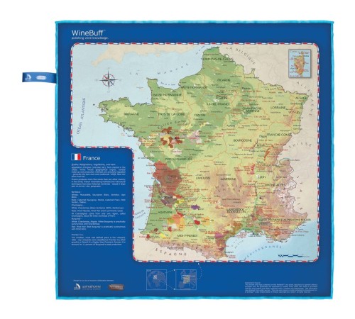 Салфетка из микрофибры для натирки стекла Soiree Home France Wine Map